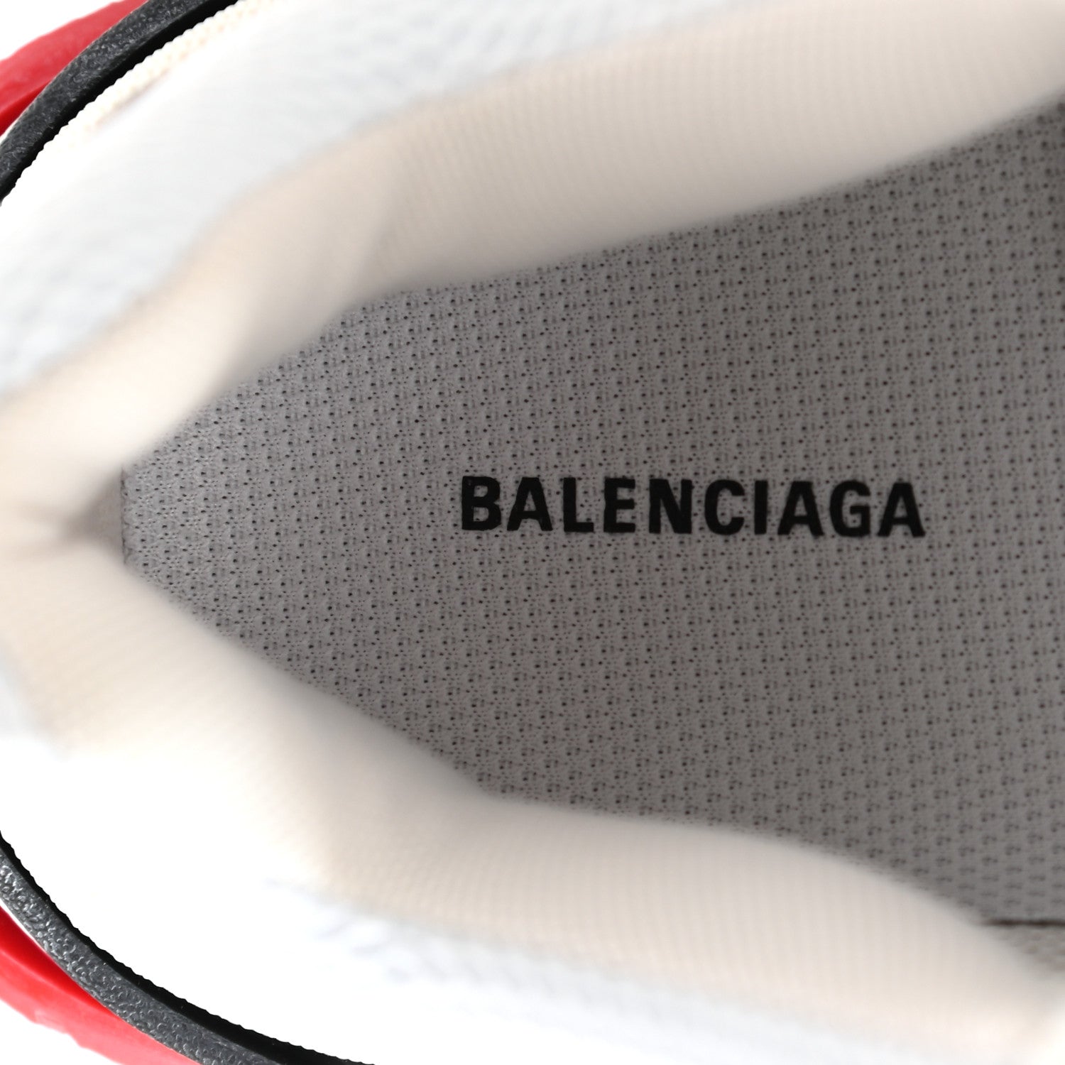 Balenciaga Fabric Mesh Womens Triple S Sneakers 38 Grey Red White 7 of 11