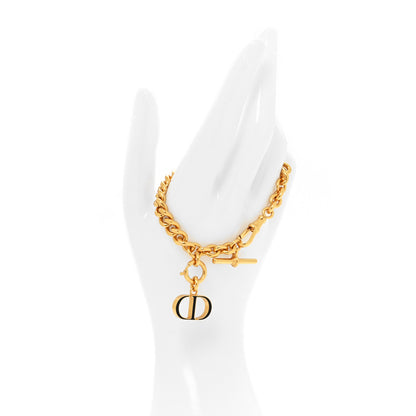 Christian Dior Metal Petit CD Chain Bracelet Gold Black 2 of 4