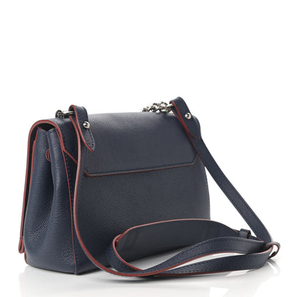 Louis Vuitton Calfskin Lockme II Chain Bag BB Marine Rouge 3 of 9