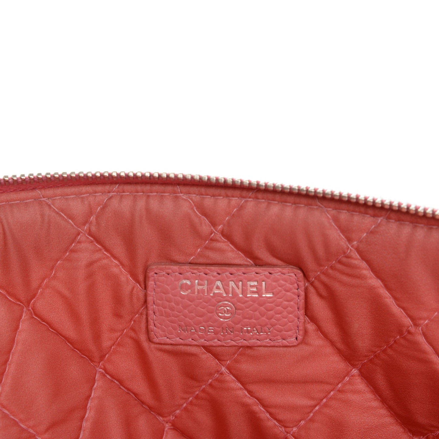 Caviar Quilted Large Cosmetic Case Rose Pink