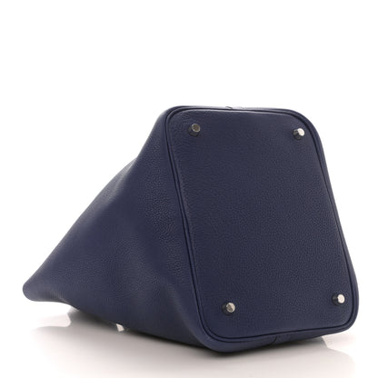 Hermes Taurillon Clemence Picotin Lock 22 MM Bleu Saphir 3 of 8