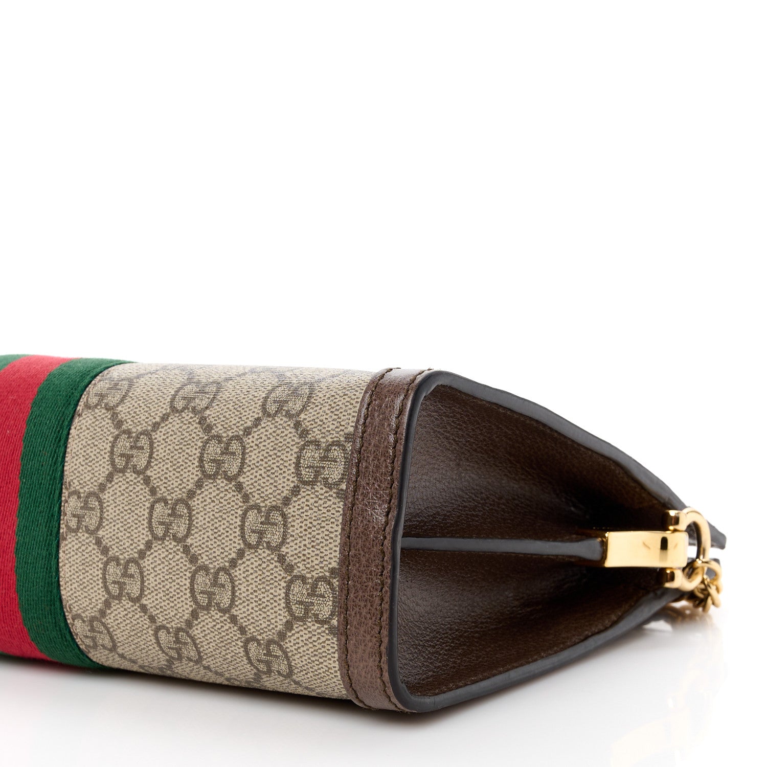 Gucci GG Supreme Monogram Web Small Ophidia Chain Shoulder Bag Brown 11 of 14