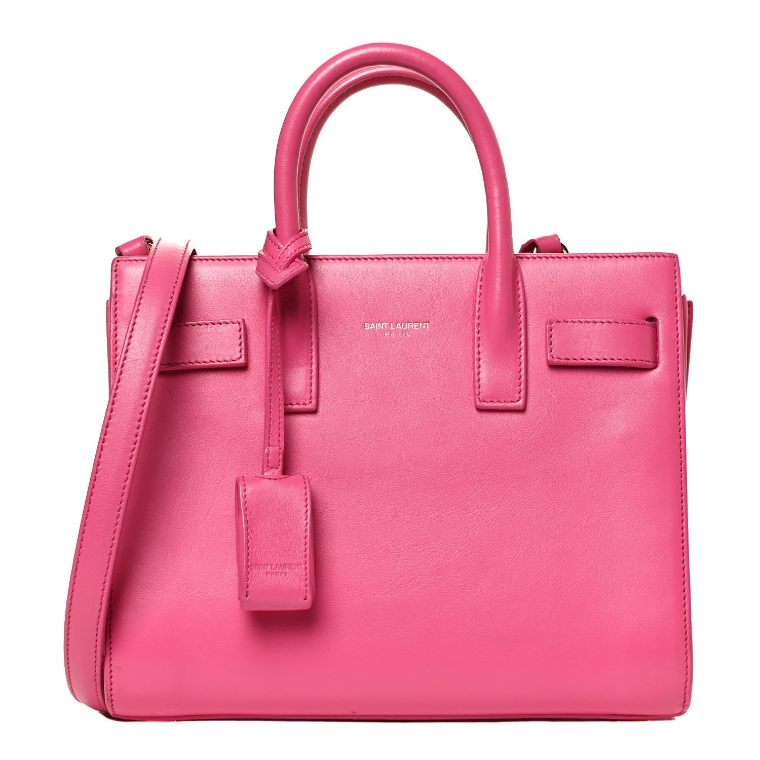 Saint Laurent Calfskin Nano Sac De Jour Lipstick Fuchsia 1 of 15