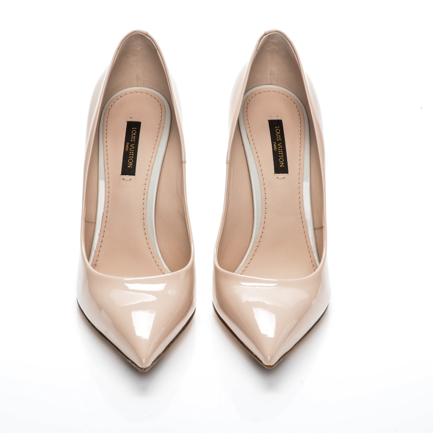 Patent Calfskin Eyeline Pumps 38.5 Nude