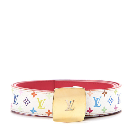 Louis Vuitton Monogram Multicolor LV Cut Reversible Belt 80 32 White Grenade 1 of 8