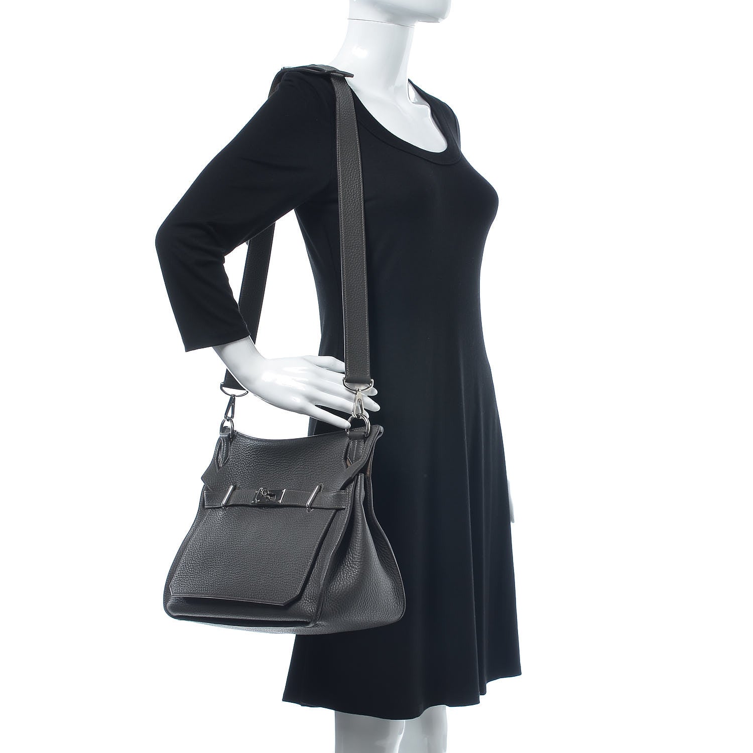 Hermes Taurillon Clemence Bicolor Jypsiere 34 Ardoise Gris Tourterelle 2 of 32
