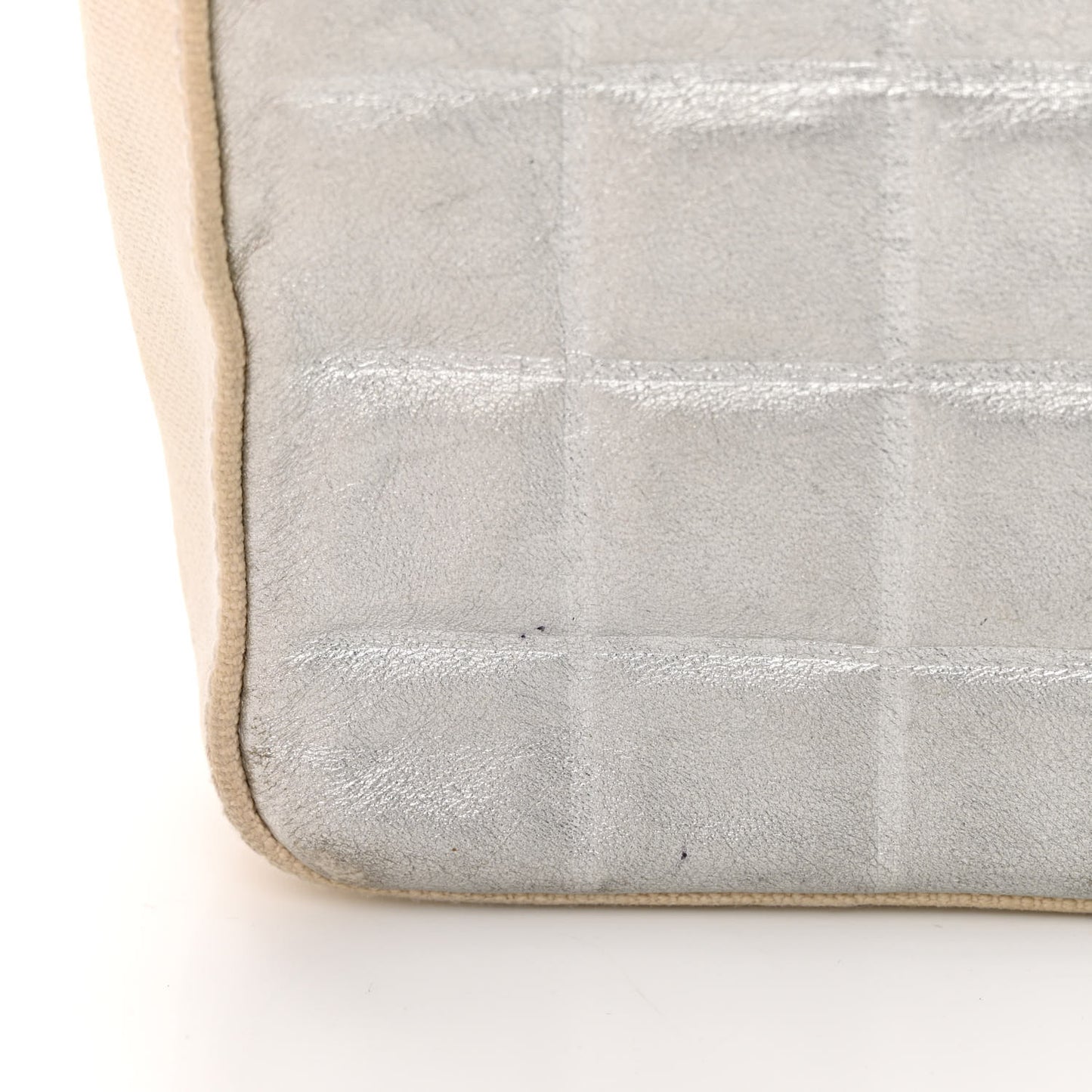 Canvas Metallic Lambskin Chocolate Bar N°5 Bag White