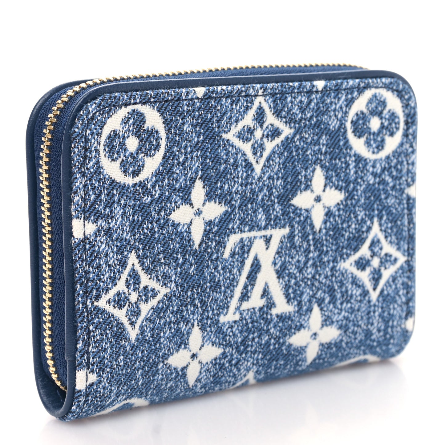 Denim Monogram Jacquard Zippy Coin Purse Bleu