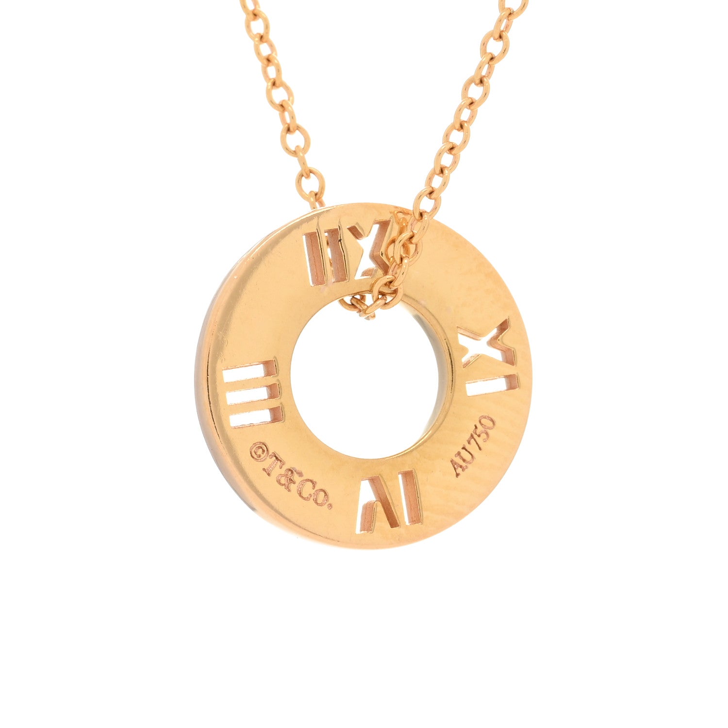 Tiffany 18K Yellow Gold Diamond Atlas Pierced Pendant Necklace 4 of 4