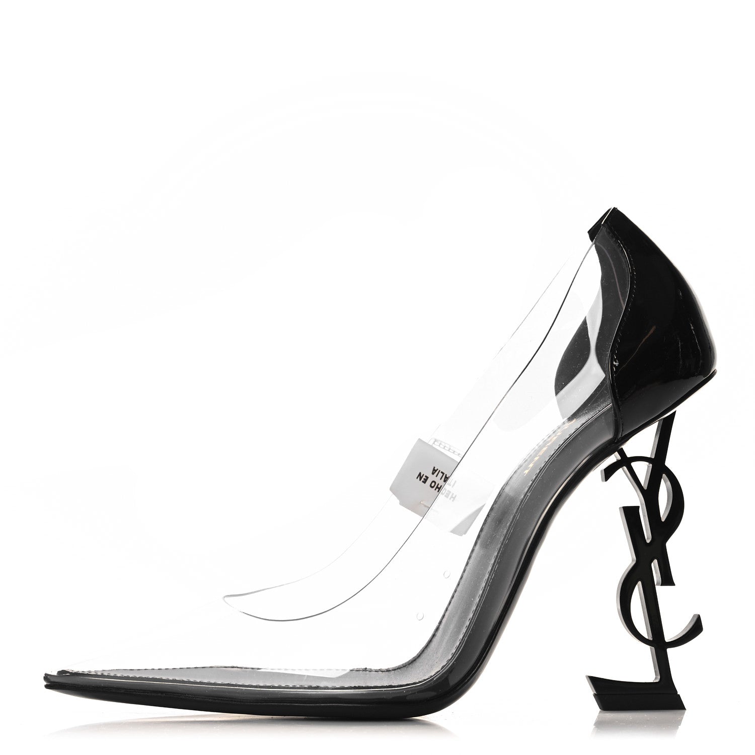 Saint Laurent Patent Calfskin PVC Opyum 110 Pump 40 Black Transparent 1 of 9