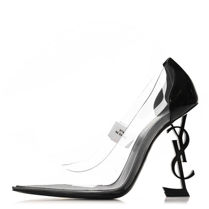 Saint Laurent Patent Calfskin PVC Opyum 110 Pump 40 Black Transparent 1 of 9