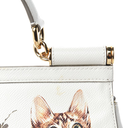 Dolce & Gabbana Dauphine Cat Print Medium Miss Sicily Satchel White Multicolor 8 of 12