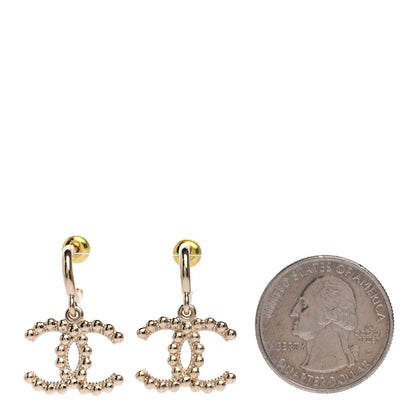 Chanel Metal Bead CC Drop Earrings Gold 2 of 4