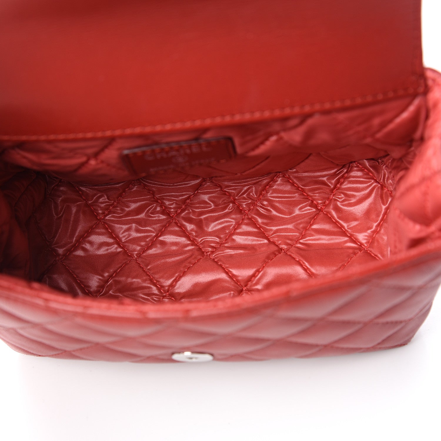 Chanel Lambskin Quilted Flap Cosmetic Case Red 4 of 6