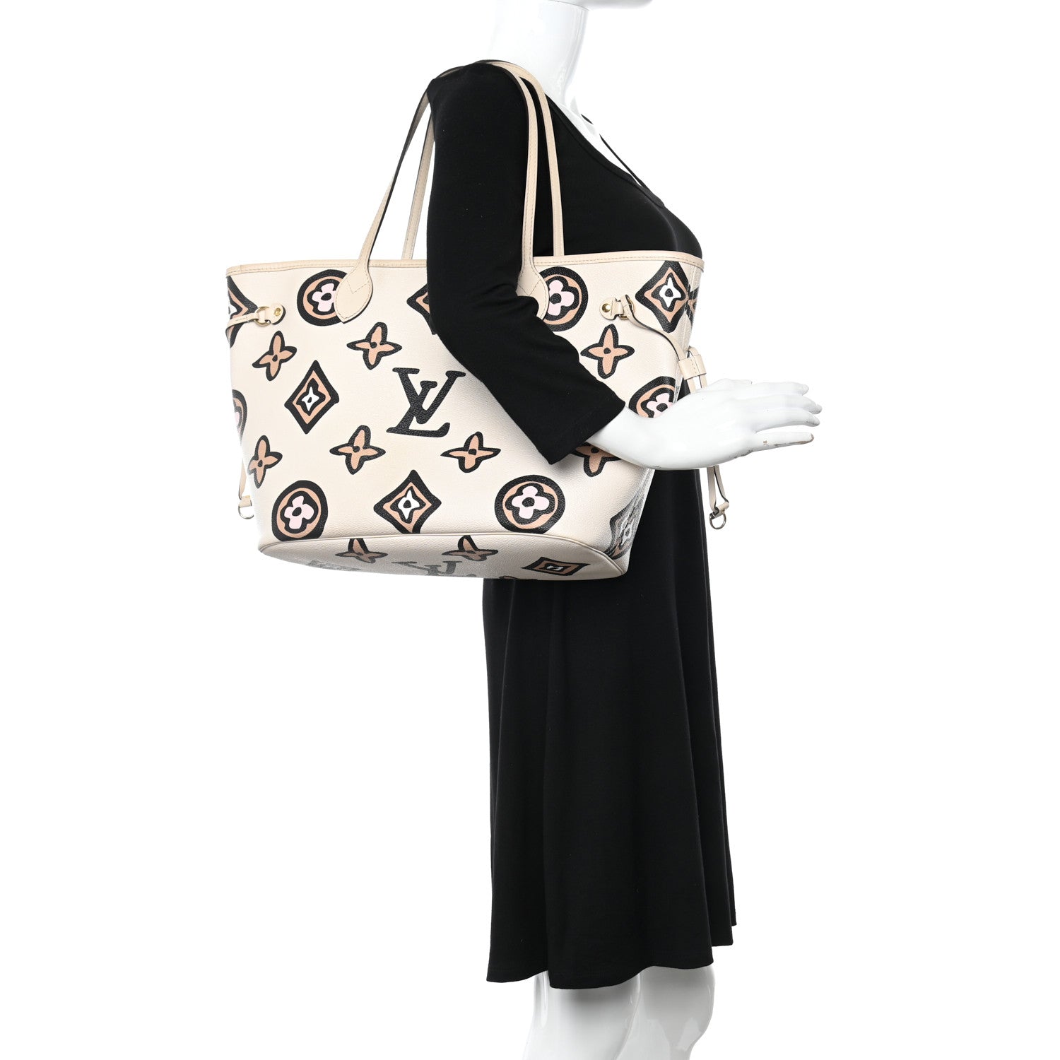 Louis Vuitton Monogram Giant Wild at Heart Neverfull MM Creme 2 of 11
