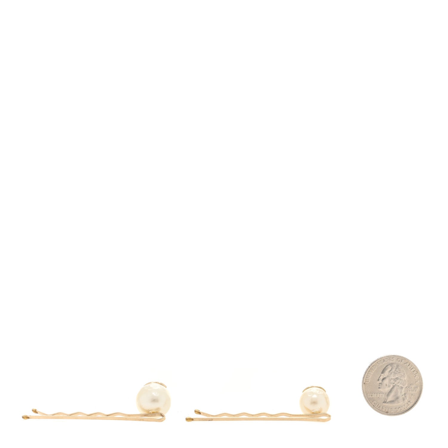 Chanel Pearl CC Hair Clip Barrettes 2 of 3