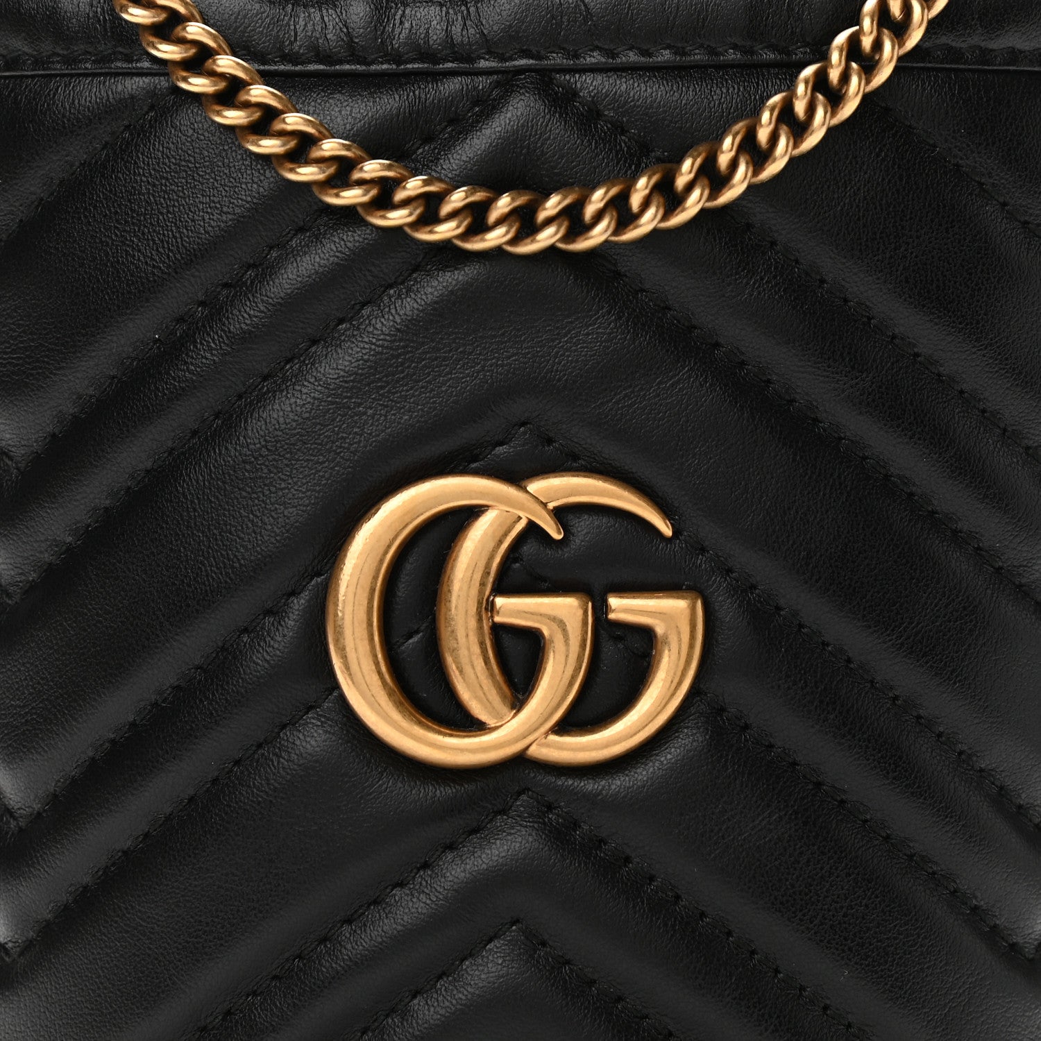 Gucci Calfskin Matelasse Mini GG Marmont 2.0 Bucket Bag Black 8 of 11