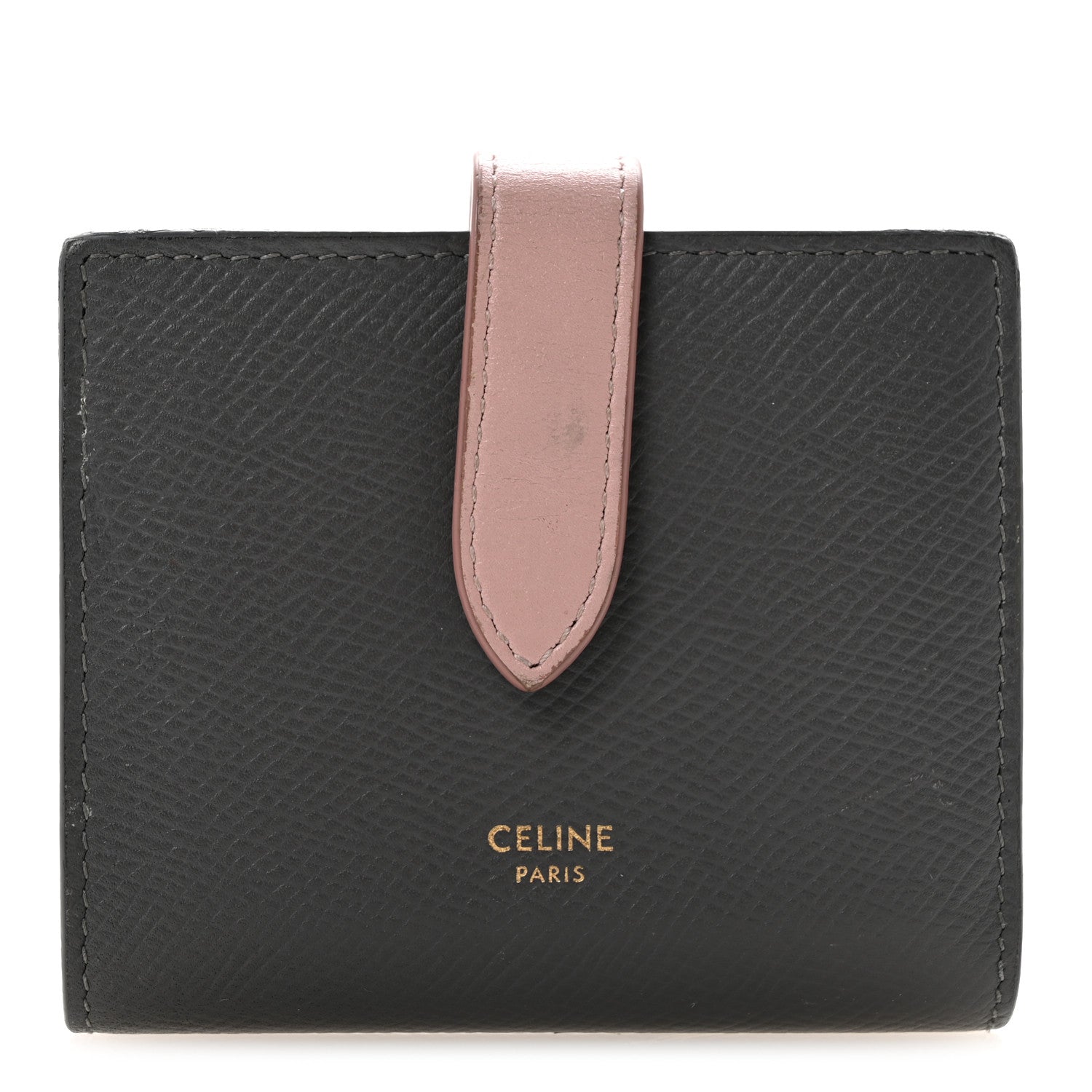 Celine Grained Calfskin Medium Multifunction Strap Wallet Grey Vintage Pink 1 of 11