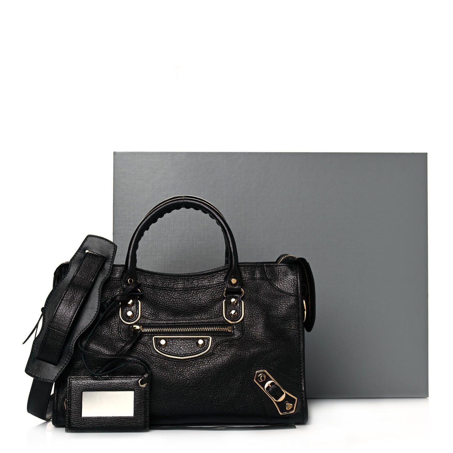 Chevre Gold Metallic Edge Hardware S City Black