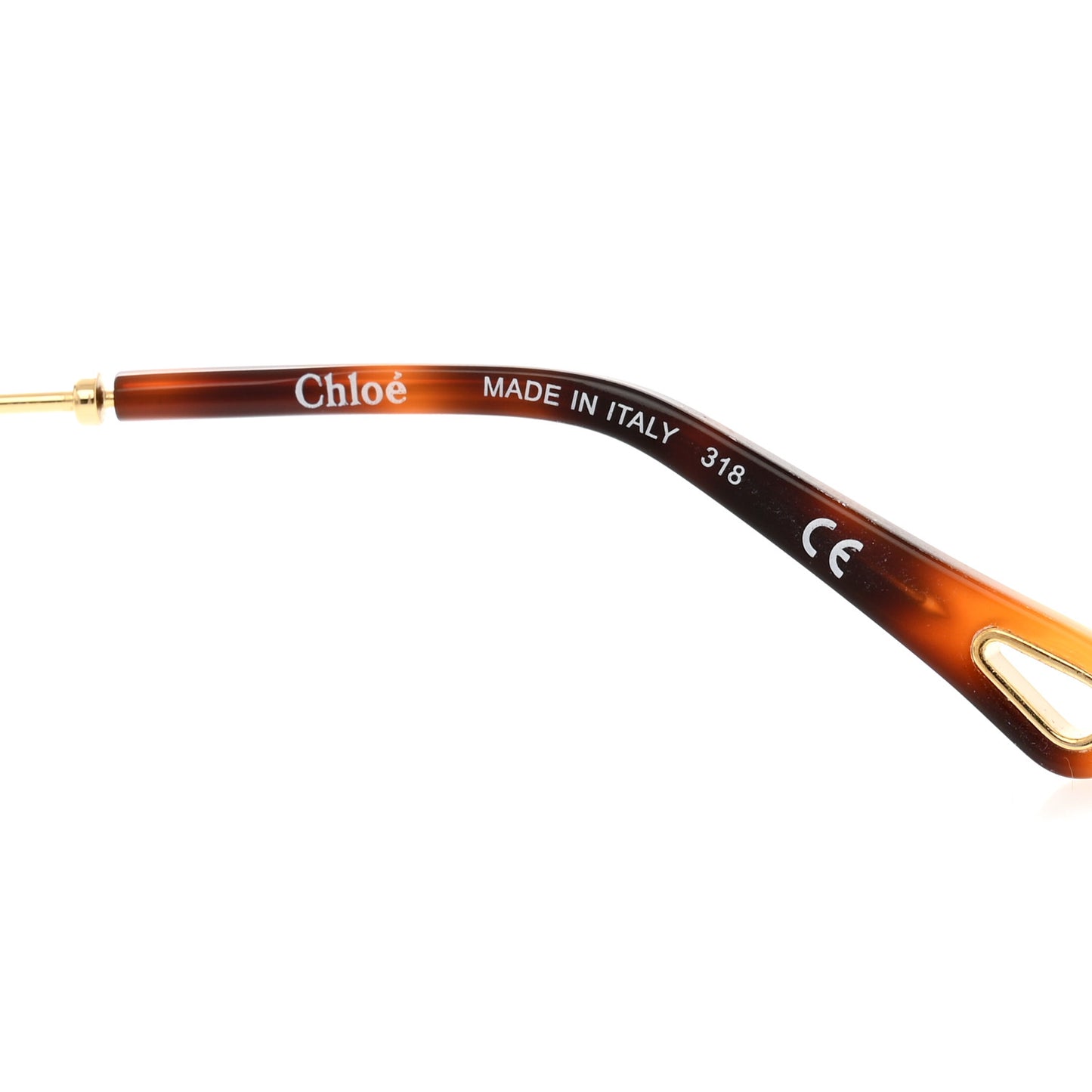 Poppy Cutout Square Sunglasses CE133S Gold Brown