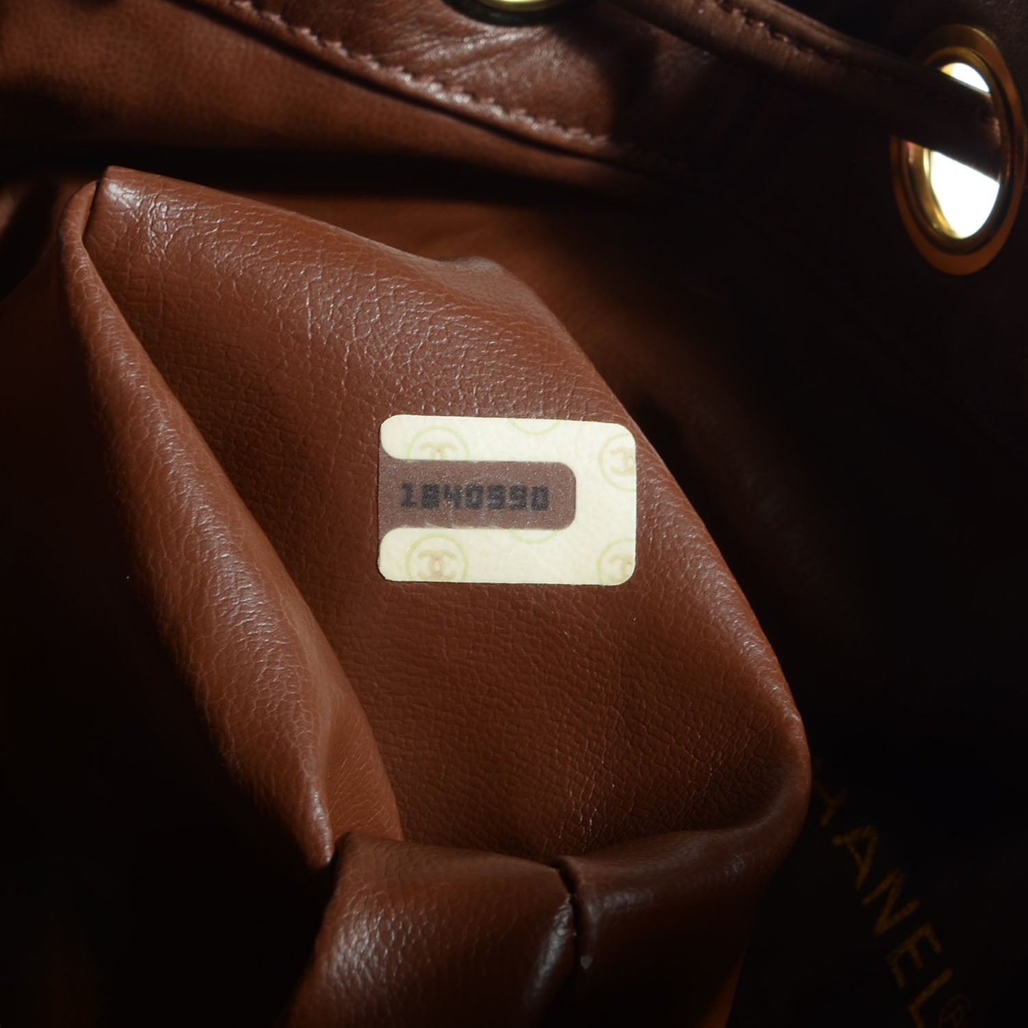 Chanel Caviar Drawstring Shoulder Bag Brown 9 of 9