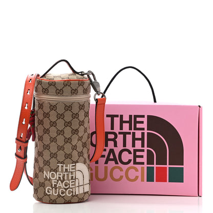 Gucci X THE NORTH FACE Monogram Textured Dollar Calfskin Barrel Shoulder Bag Beige Ebony Mystic White Deep Orange 12 of 12