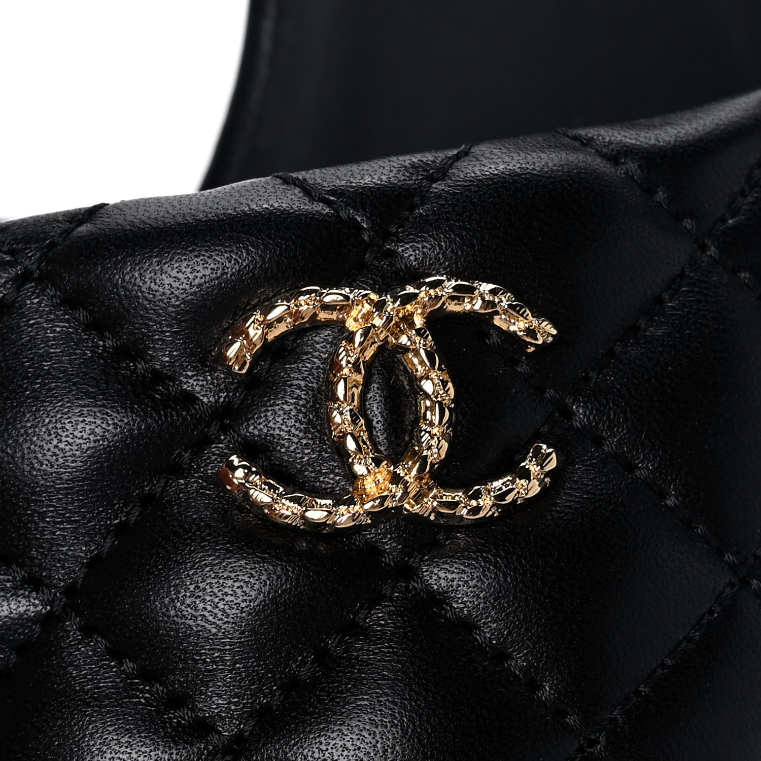 Chanel Lambskin Quilted CC Mules 39.5 Black 9 of 11