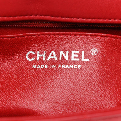 Chanel Lambskin Quilted Mini Rectangular Flap Red 5 of 9
