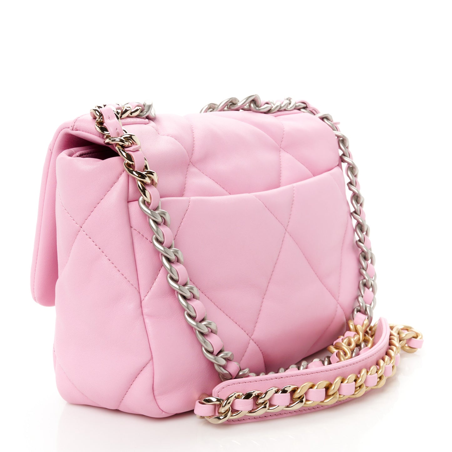 Lambskin Quilted Medium Chanel 19 Flap Pink