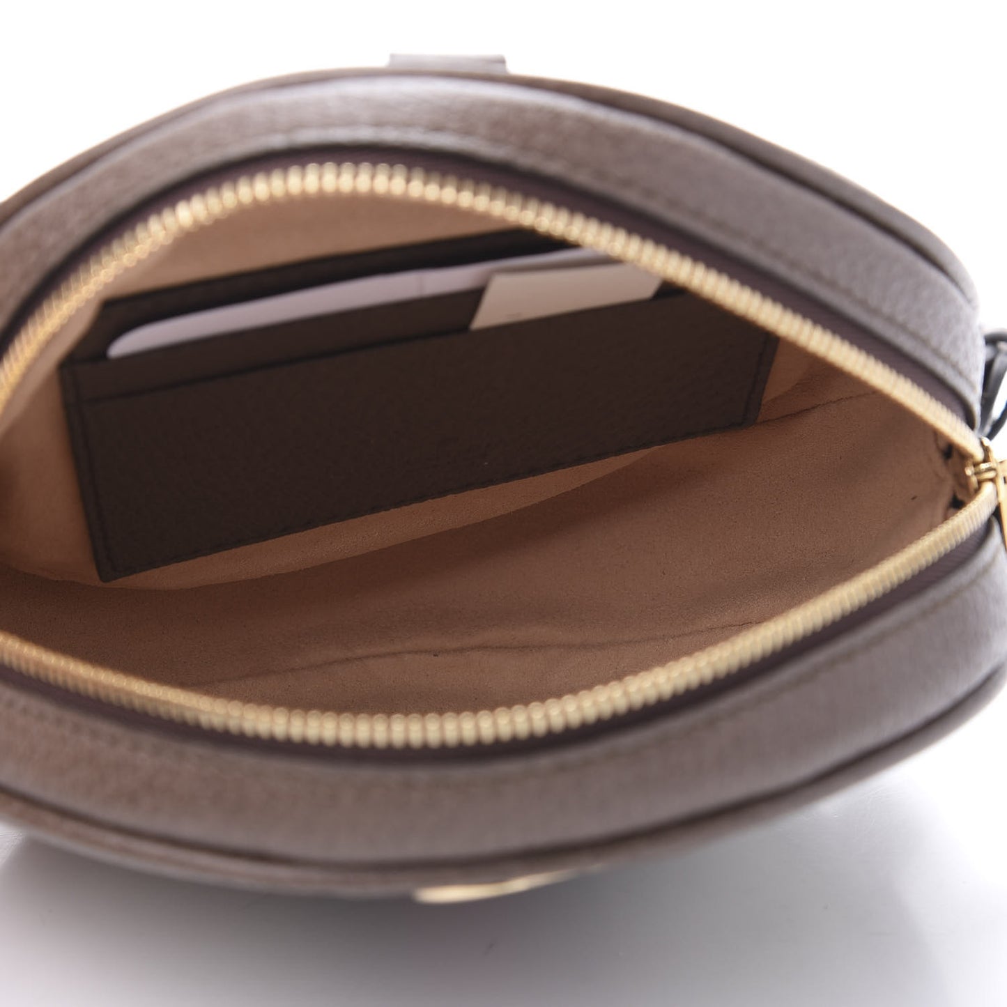 GG Supreme Monogram Web Mini Ophidia Round Backpack Brown