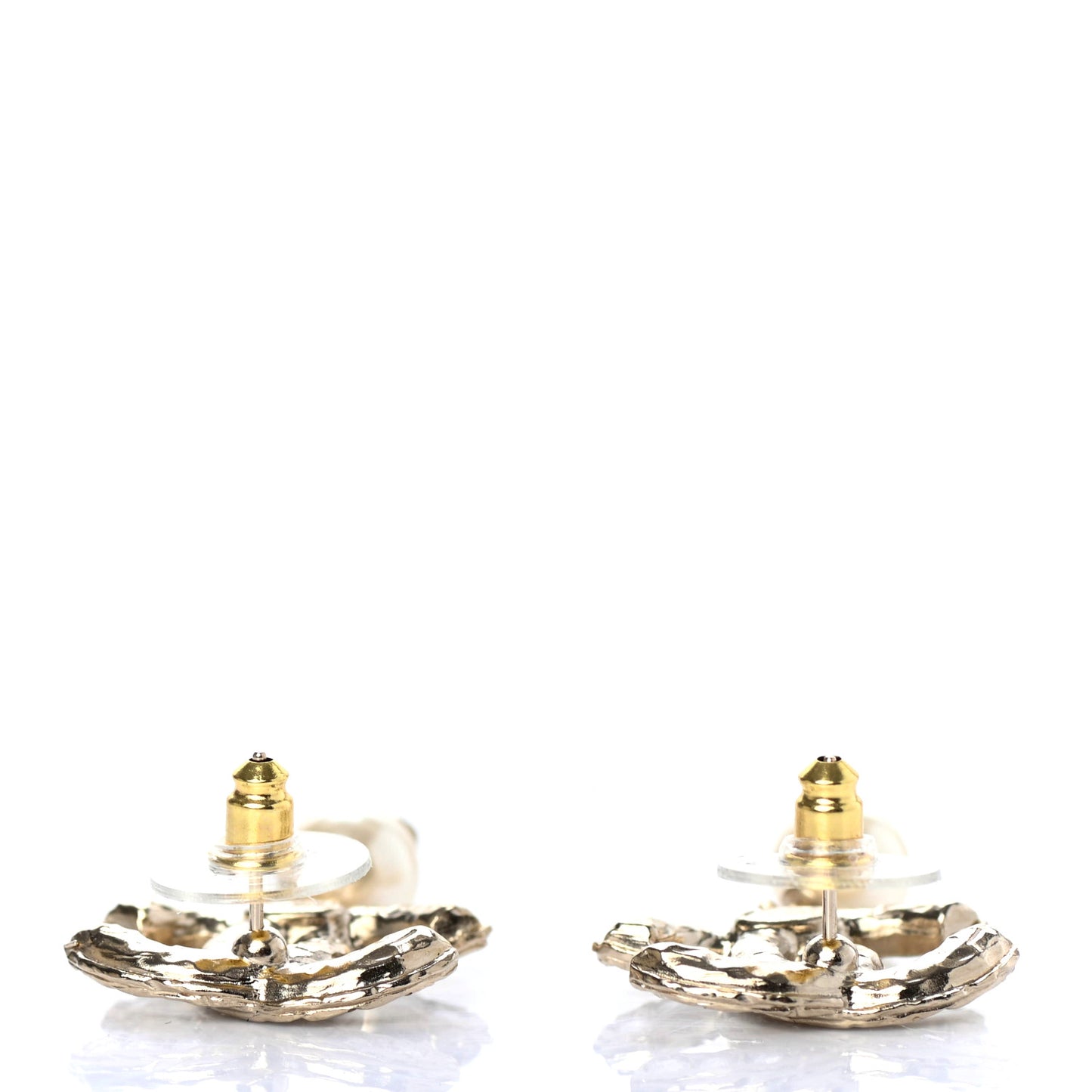 Crystal Pearl CC Drop Earrings Gold