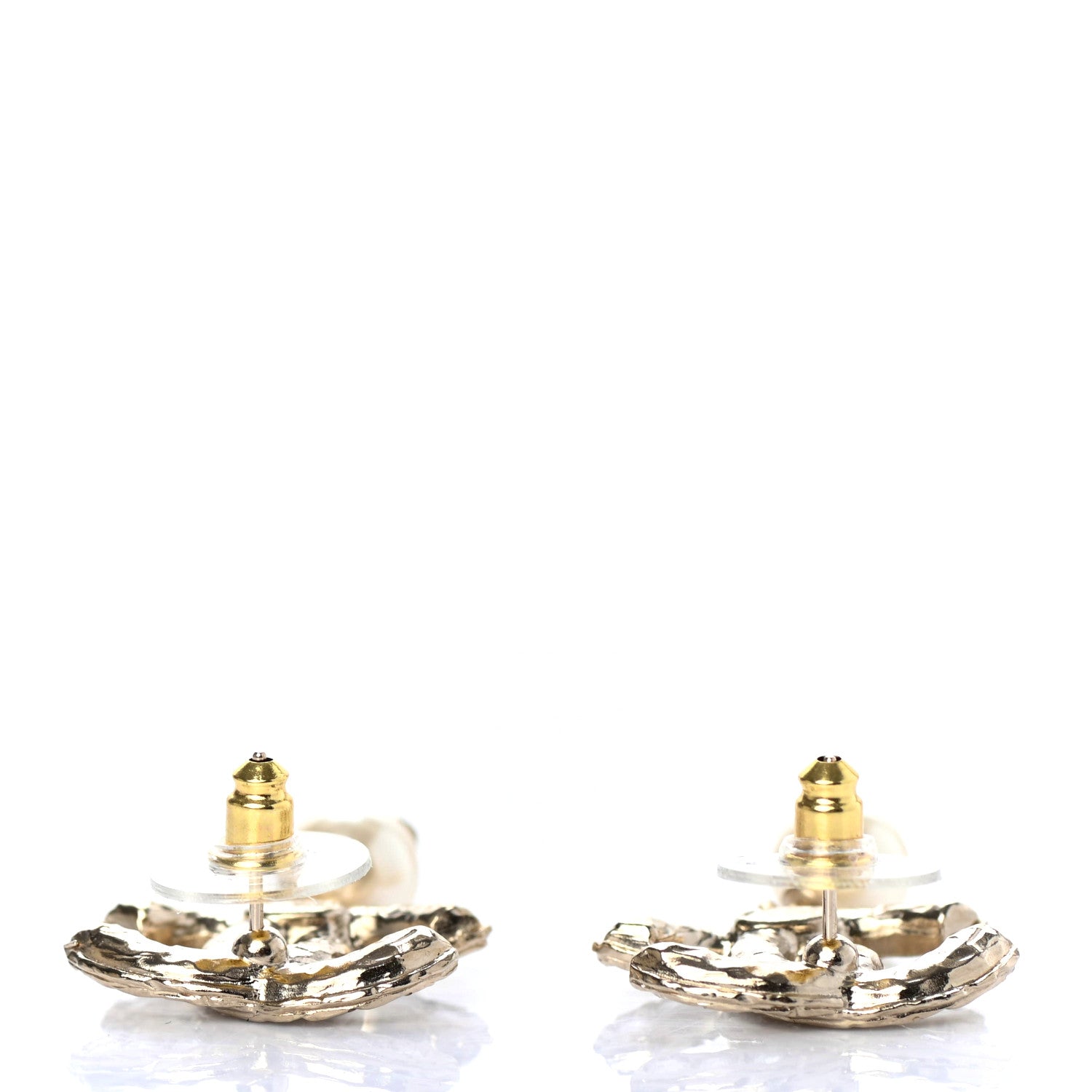 Chanel Crystal Pearl CC Drop Earrings Gold 3 of 4
