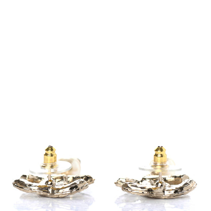 Chanel Crystal Pearl CC Drop Earrings Gold 3 of 4