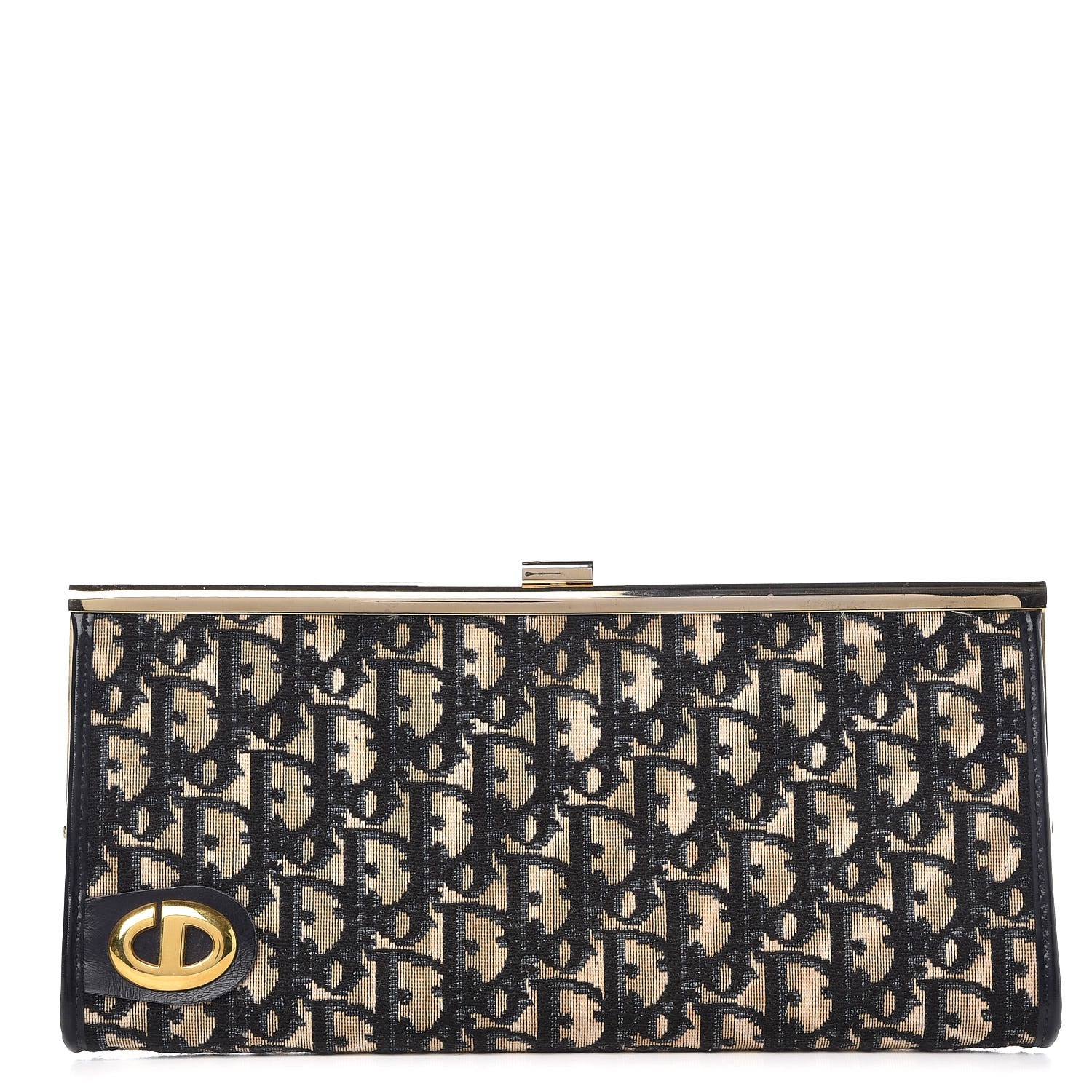 Christian Dior Monogram Clutch Navy Blue 1 of 6
