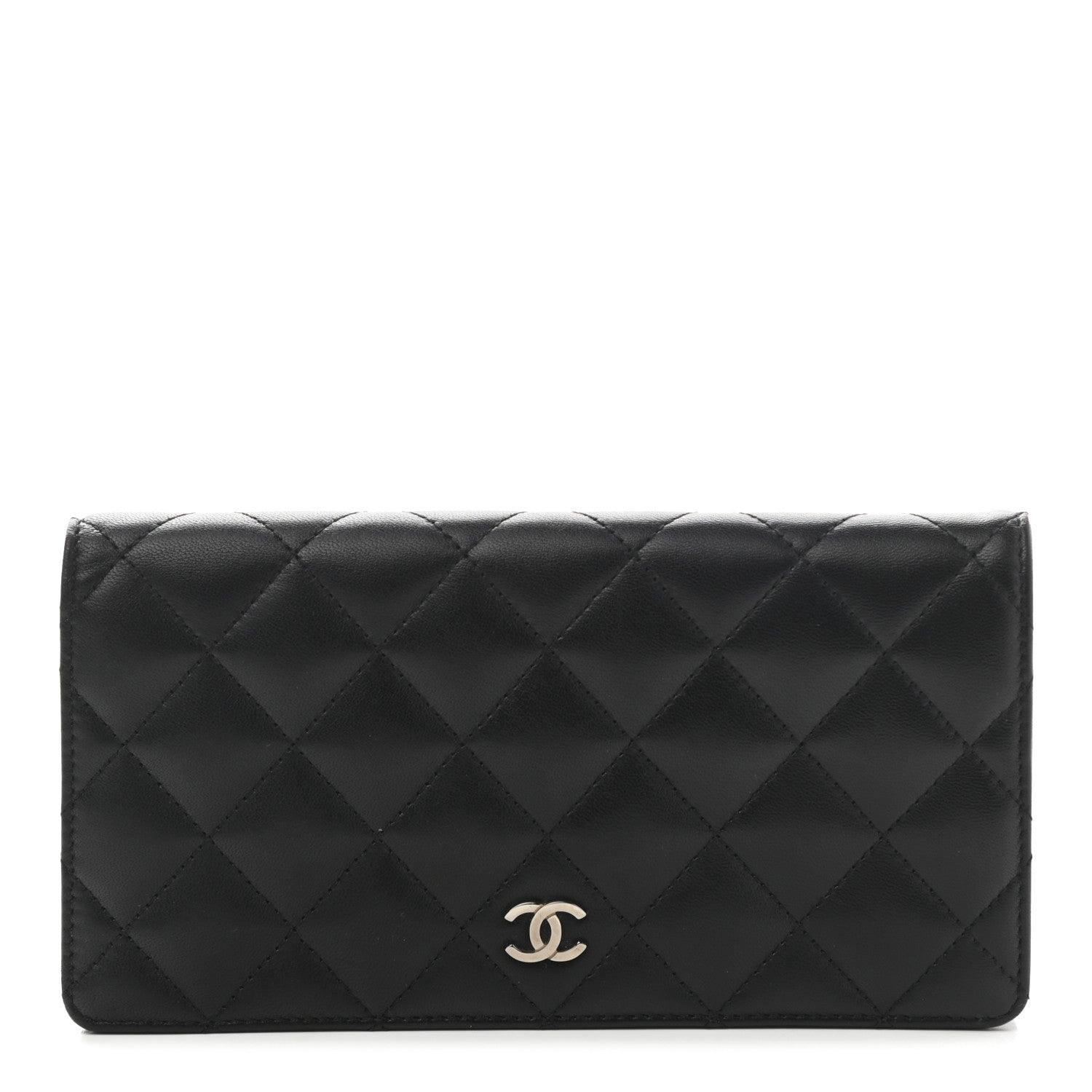Chanel Lambskin Quilted Yen Wallet Black 1 of 9