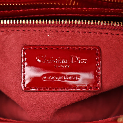 Christian Dior Patent Cannage Small Lady Dior Cherry Red 6 of 11