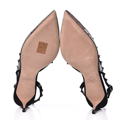 Valentino Garavani Mesh Point d'Esprit Rockstud Half D'Orsay Slingback 50mm Pumps 40 Black 5 of 8