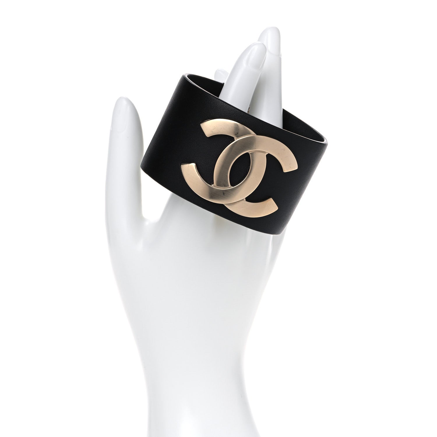 Chanel Calfskin CC Wide Cuff L Black 2 of 12