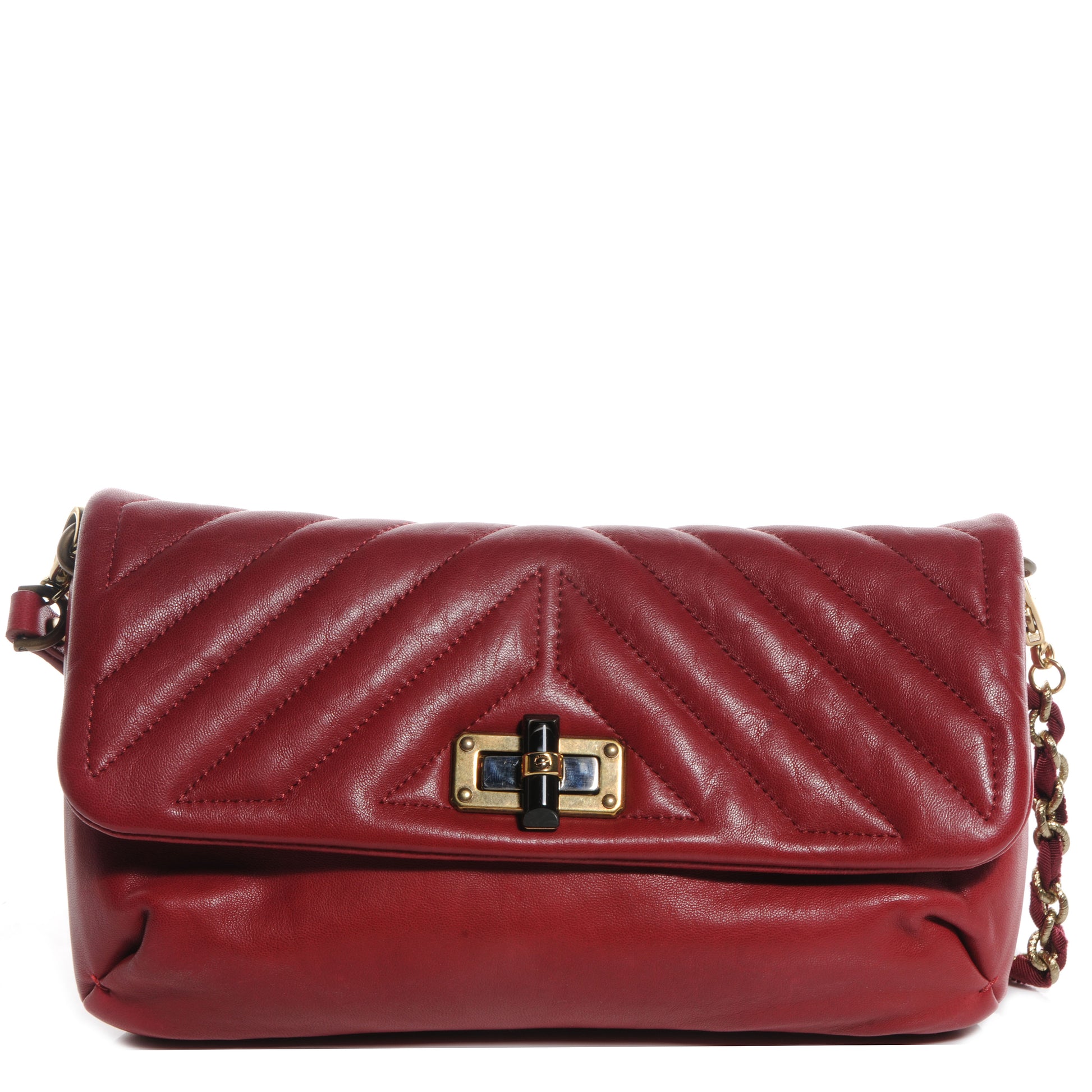Lanvin Lambskin Quilted Happy Crossbody Bag Red 1 of 7