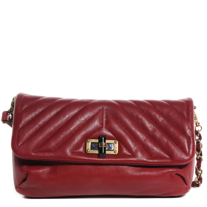 Lanvin Lambskin Quilted Happy Crossbody Bag Red 1 of 7