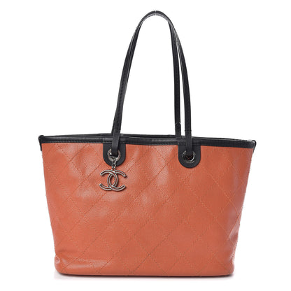 Chanel Grained Calfskin Shopping Fever Tote Orange 3 of 11