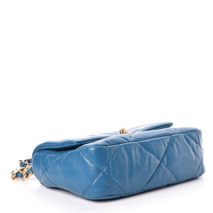Chanel Goatskin Quilted Medium 19 Flap Turquoise 4 of 13