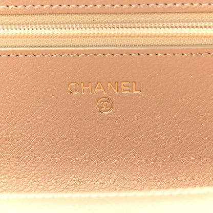 Chanel Metallic Calfskin Quilted Wallet On Chain WOC Gold 5 of 11