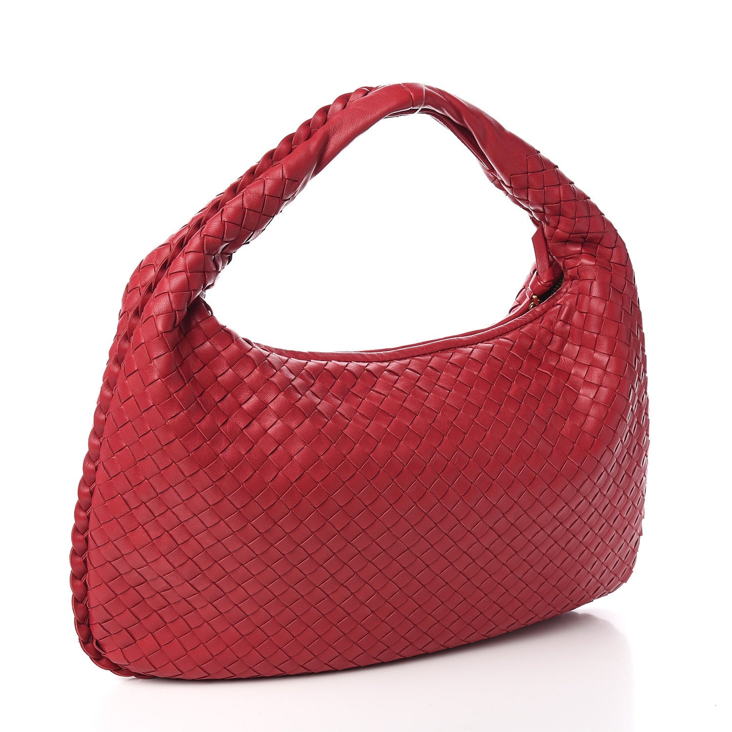 Nappa Intrecciato Medium Veneta Hobo Cassis