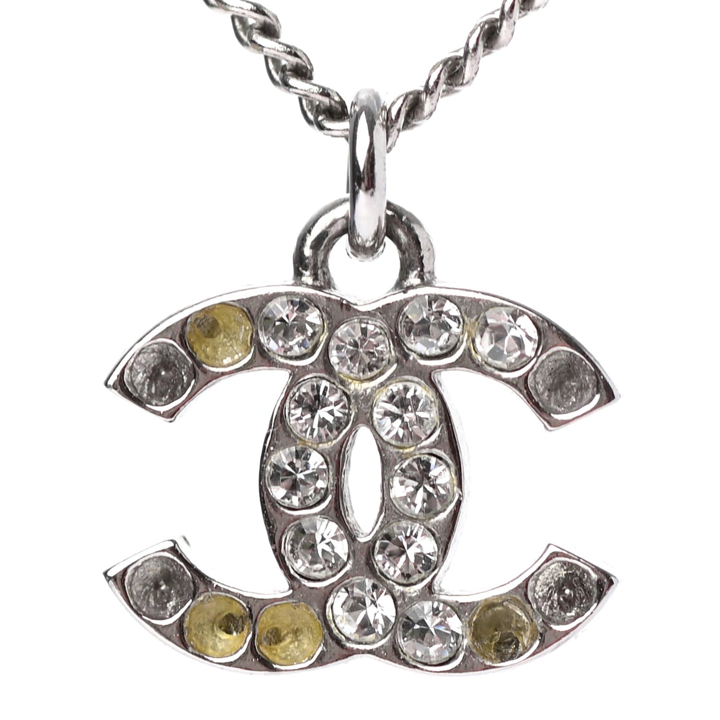 Crystal CC Necklace Silver