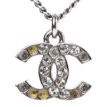 Chanel Crystal CC Necklace Silver 3 of 4