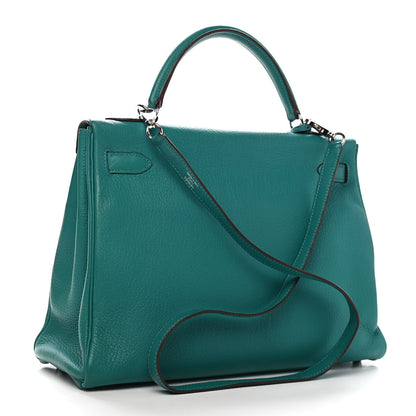 Hermes Chevre Mysore Kelly Retourne 32 Bleu Paon 3 of 18