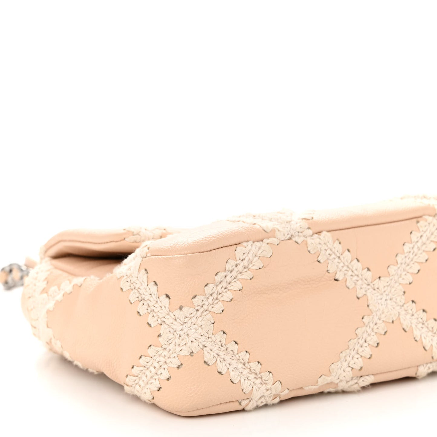 Calfskin Crochet Medium Chanel 19 Flap Beige