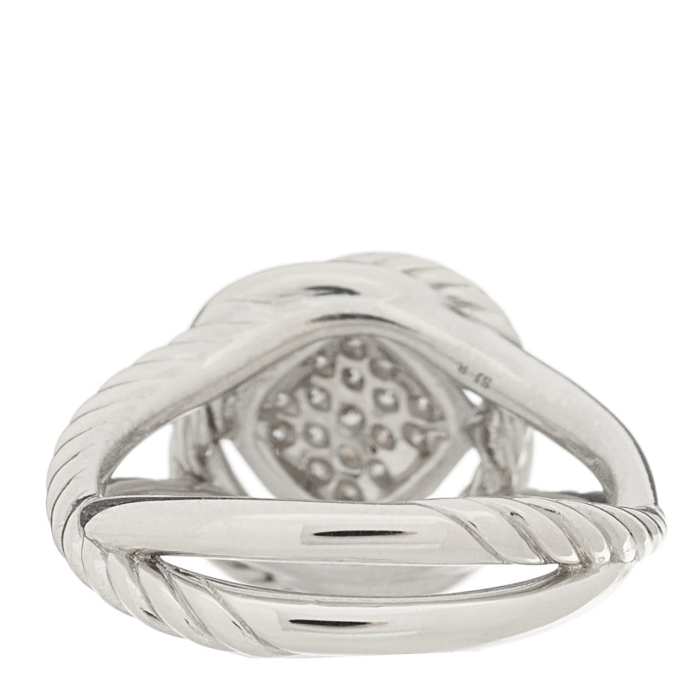 David Yurman Sterling Silver Diamond Pave 7mm Infinity Ring 48 4.5 3 of 5