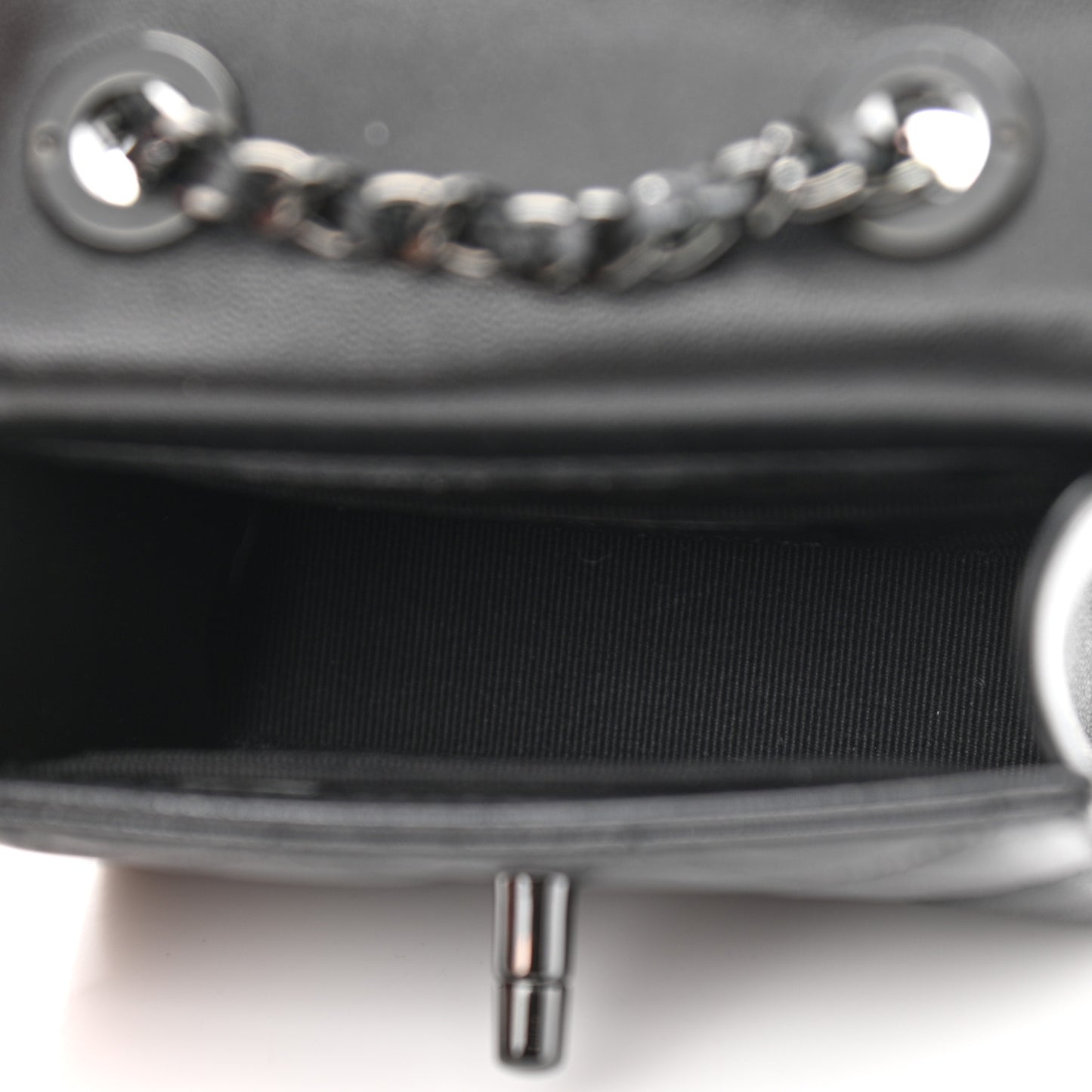 Lambskin Quilted Mini Trendy CC Chain Wallet So Black